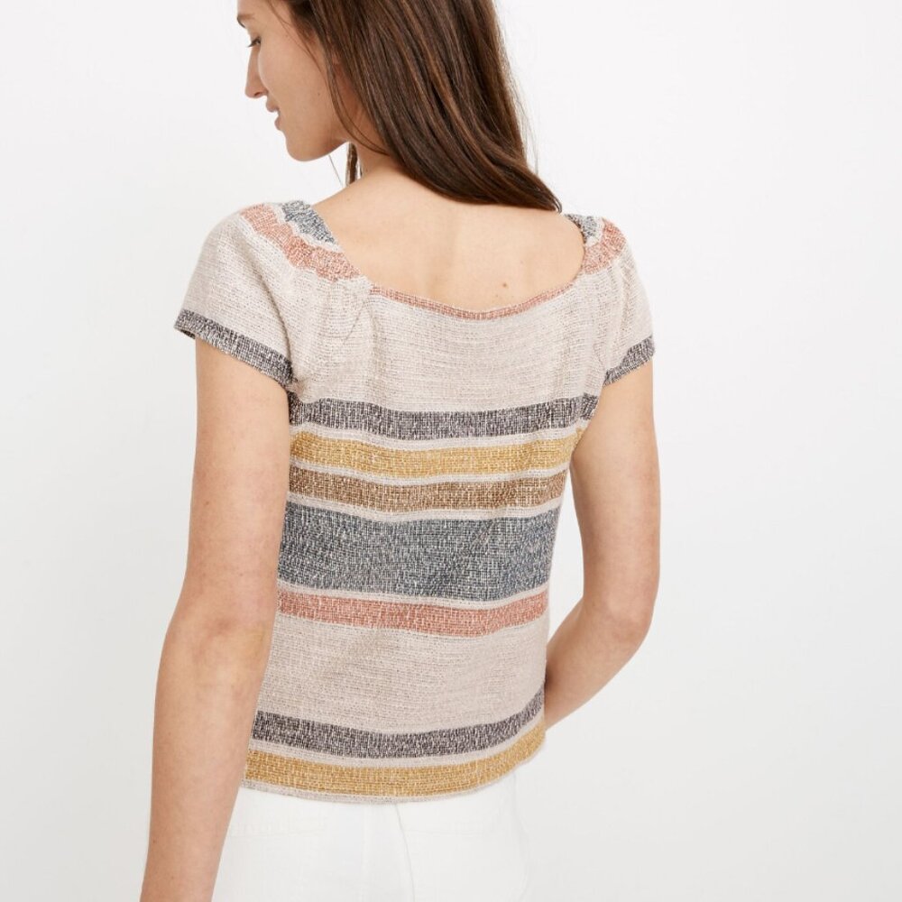 Madewell Texture & Thread Button-Front Top In Str… - image 3